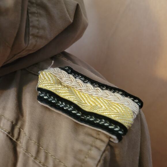 Anthropologie Willow & Clay Khaki Military Utility Hooded Jacket Womens Size S - Picture 10 of 10